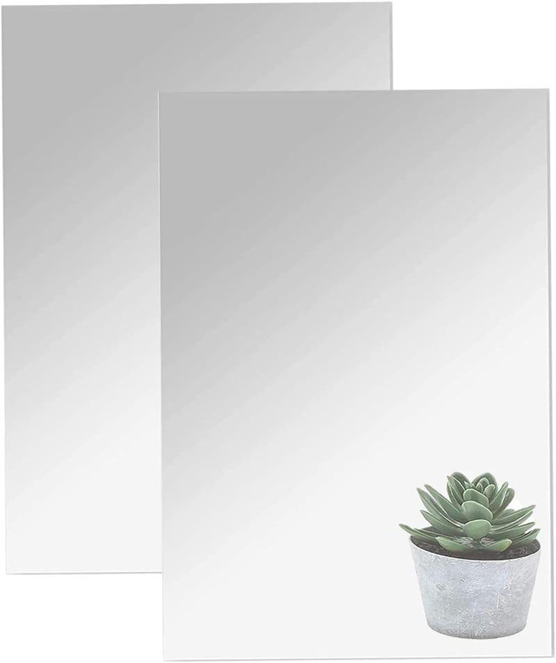 TSKDKIT Öntapadós Akril Tükör Szett - 2 db Nagy Méretű (40x30 cm) Törhetetlen, Rugalmas Tükörlap Fólia Faldekorációhoz, Üvegmentes