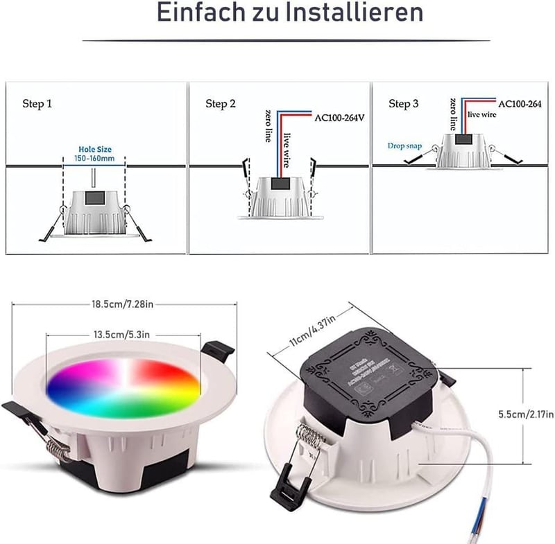 Philips Hue RGBW okos LED spotlámpa szett, beépíthető, Bluetooth