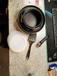 Set de vase Tefal Ingenio Easy On L1599802, 10 piese, antiaderent, stivuibil, compatibil cu mașina de spălat vase, 22/24/26 cm, negru - utilizat 2