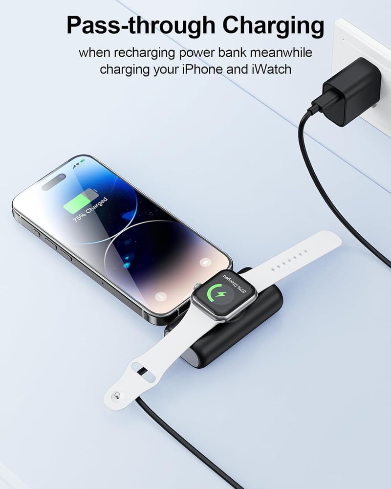 ADADPU 5000mAh 3in1 Power Bank iPhone Apple Watch gyors töltés