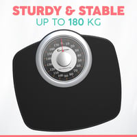 Adamson A25 fürdőszobai mérleg 180 kg-ig, csúszásmentes gumi felület, nagy számok 7