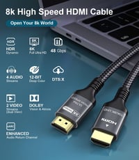 Adauxter HDMI 2.1 kábel 1,5m 48Gbps 8K 60Hz 4K 240Hz eARC 6