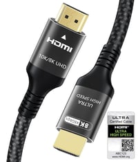 Adauxter HDMI 2.1 Kábel 3M - 48Gbps Ultra Gyors, Fonott, 8K/60Hz, 4K/240Hz, eARC, HDR10+, Kompatibilis PS5, Xbox, TV, Monitor, Laptop 1
