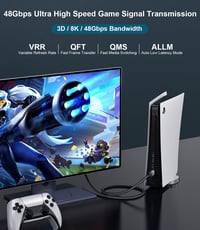 Adauxter HDMI 2.1 Kábel 3M - 48Gbps Ultra Gyors, Fonott, 8K/60Hz, 4K/240Hz, eARC, HDR10+, Kompatibilis PS5, Xbox, TV, Monitor, Laptop 5