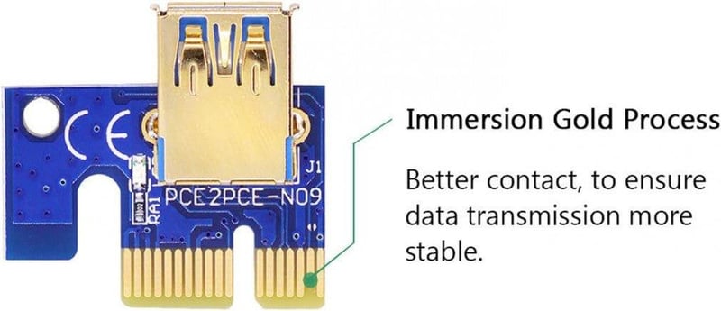 APKLVSR PCI-E Riser LED-es USB 3.0 Kábel Kriptobányász Grafikus Kártyához