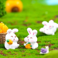 KyeeaDIY Tündérkert Mini Nyuszi Figurák - 6 db-os Kerti Dekoráció Szett 7