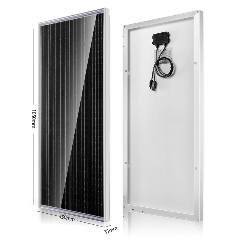 Nicesolar 100W monokristályos napelem panel 12V-os akkumulátorokhoz, lakókocsikhoz, hajókhoz