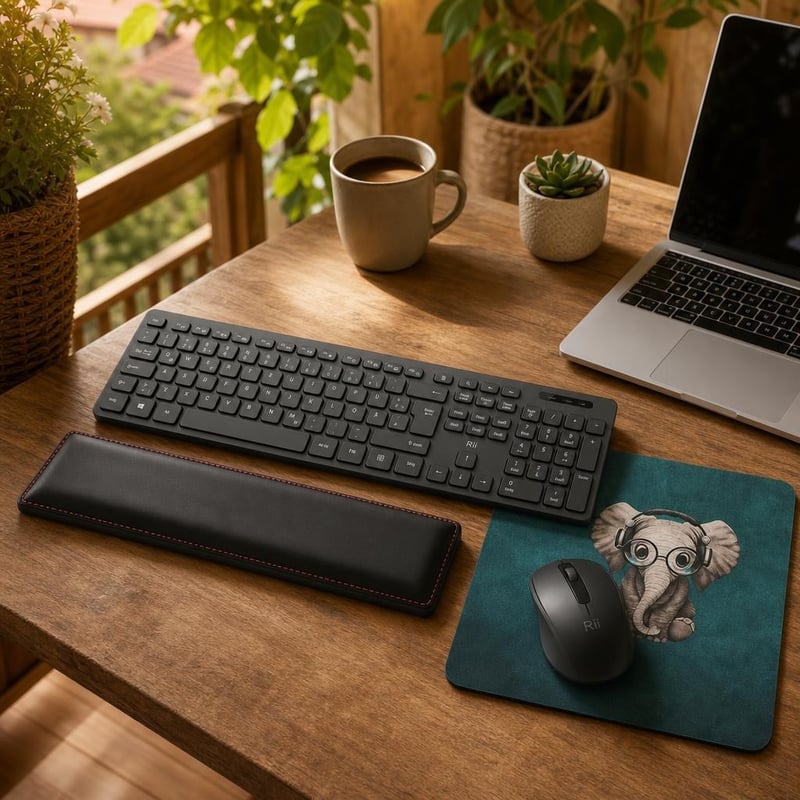 Ergonomický set k PC: 1x klávesnica s myšou + 1x podložka pod myš + 1x opierka zápästia
