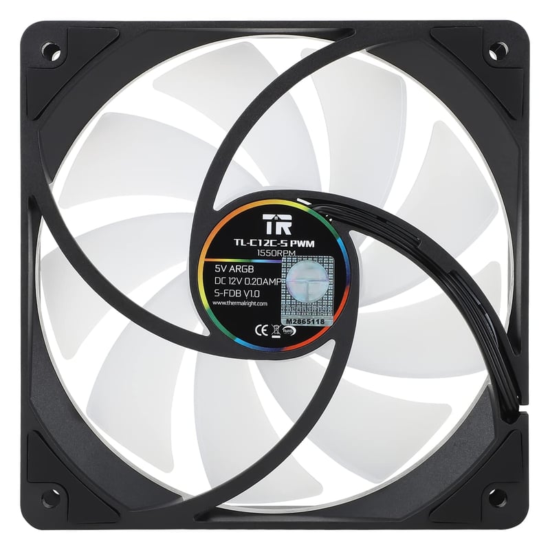 Thermalright 120mm ARGB CPU hűtő ventilátor, csendes PWM, 1550RPM