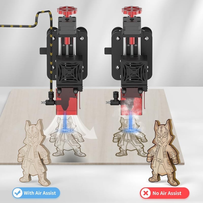 Twotrees Légsegéd Készlet 30L/min - Füst- és Poreltávolító TS2-10W/20W, TTS-25/55/10 Lézergravírozókhoz - Alacsony Zajszintű, Egyszerűen Öss