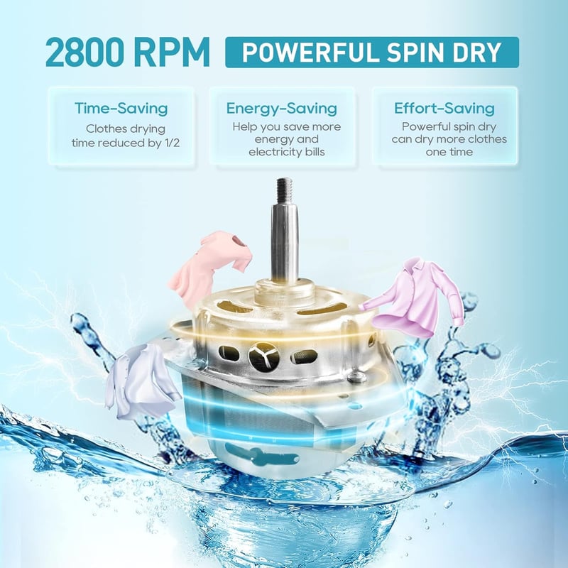 Umelome SP1068 Centrifuga - 6 kg Kapacitású Energiatakarékos Ruhaszárító, 2800 RPM, A+++ Energiaosztály, Fekete, Felültöltős