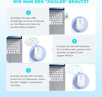 seenda Vezeték Nélküli Egér LED Világítással - Újratölthető, Csendes 2.4G USB Egér Mouse Jiggler Funkcióval, 2000 DPI - PC, Laptop, Windows, 5