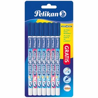 Corector de cerneală Pelikan Super Pirat, lățime scriere B (lată), set de 7 bucăți, Made in Germany, stilou pentru ștergerea cernelii școlare 2