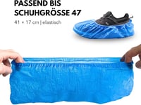 ADEBO vízálló cipővédő 100 db CPE egymeretű eldobható csúszásmentes - standard, 100, Blue 2