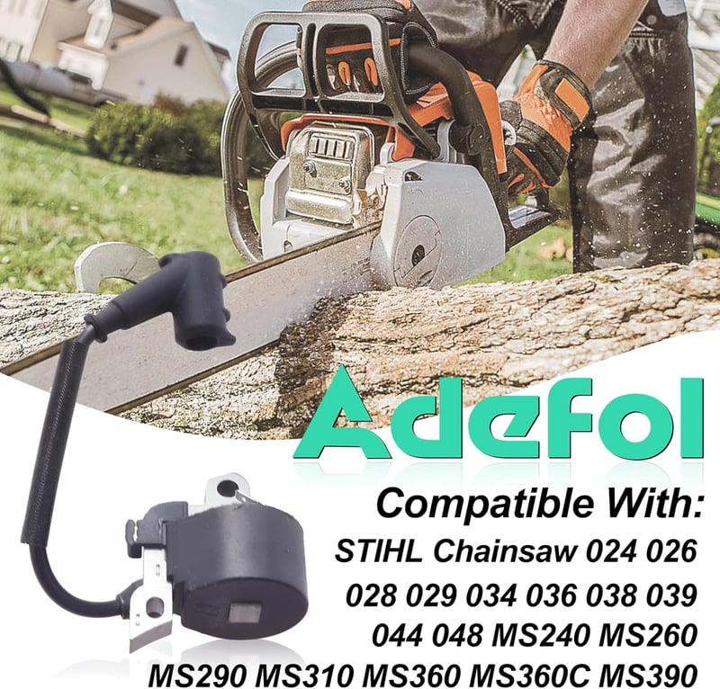 ADEFOL Gyújtótekercs és gyertya STIHL 024 026 028 029 034 036 038 MS240 MS260 MS290 MS340 MS360 MS380 MS390 MS440 láncfűrész alkatrész