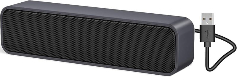 ADELGO SoundBar Mini USB Hangszóró PC-hez, Laptophoz - 5W Sztereó Hang, Plug and Play Csatlakozás, Kompakt Méret, Univerzális Kompatibilitás