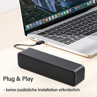 ADELGO SoundBar Mini USB Hangszóró PC-hez, Laptophoz - 5W Sztereó Hang, Plug and Play Csatlakozás, Kompakt Méret, Univerzális Kompatibilitás 7