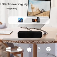 ADELGO SoundBar Mini USB Hangszóró PC-hez, Laptophoz - 5W Sztereó Hang, Plug and Play Csatlakozás, Kompakt Méret, Univerzális Kompatibilitás 5
