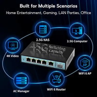 SODOLA 6 Portos 2.5G Smart Ethernet Switch - 5x 2.5G RJ45 + 1x 10G SFP Port, Menedzselhető, VLAN/QoS/IGMP Támogatás, Ventilátormentes Fém Há 16