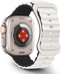 Apple Watch Szilikon Sportszíj 49/45/44/42mm - Fehér/Fekete 1