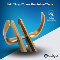 ADGO Ajtókilincs Szett Arany Színű 72mm Hosszú Lemez Alumínium Acél Beltéri Ajtókhoz Cilinder Zárhoz 2 Darabos 5