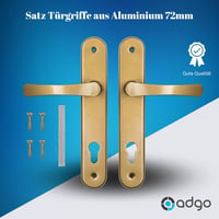 ADGO Ajtókilincs Szett Arany Színű 72mm Hosszú Lemez Alumínium Acél Beltéri Ajtókhoz Cilinder Zárhoz 2 Darabos 3