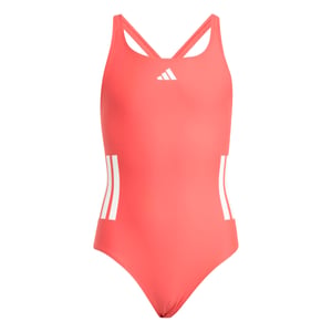 adidas 3-Stripes C-Back kupaći kostim za djevojčice, Semi Lucid Red/bijela, veličina 14-15 godina, 170