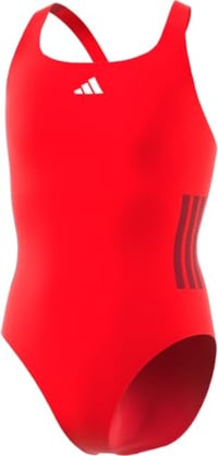 Dievčenské plavky adidas 3-Stripes C-Back, Semi Lucid Red/biela, veľkosť 14-15 rokov 3