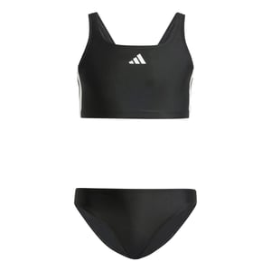 adidas 3-Stripes V-Back Bikini Lányoknak, Fekete/Fehér, 14-15 éves méret, Úszóruha