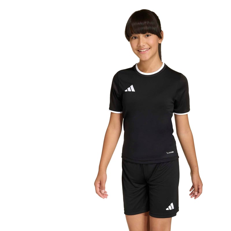 Detský futbalový dres adidas Entrada26 – čierno-biely, veľkosť 7-8 rokov, unisex detské športové tričko