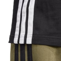 Pánske tričko adidas Essential Three Stripes Single Jersey - Čierna/Biela, veľkosť XXL 7