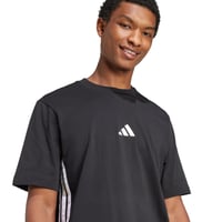 Pánske tričko adidas Essential Three Stripes Single Jersey - Čierna/Biela, veľkosť XXL 5