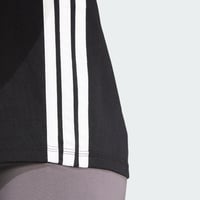 Dámske bavlnené tričko adidas Essentials 3-Stripes – čierno-biele, veľkosť L 8
