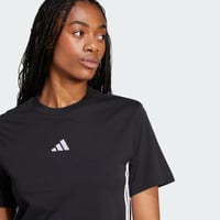 Dámske bavlnené tričko adidas Essentials 3-Stripes – čierno-biele, veľkosť L 3