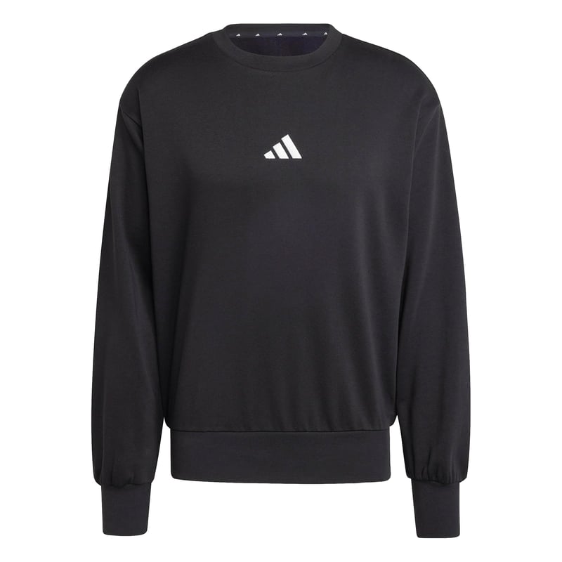 Pánska flísová mikina Adidas Essentials Feelcozy – čierna/biela – XL