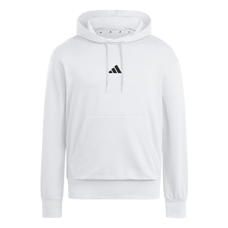 Hanorac cu glugă pentru bărbați adidas Essentials Feelcozy Fleece - Alb/Negru, mărimea XS