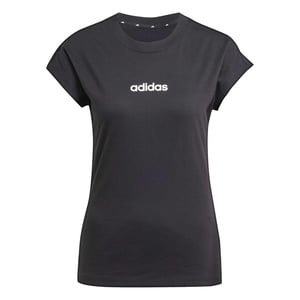 Ženska majica adidas Essentials Linear Cotton, crno-bijela, veličina M - Vidljivo korištena, s mrljama sprijeda (stanje: vidi 2. sliku)