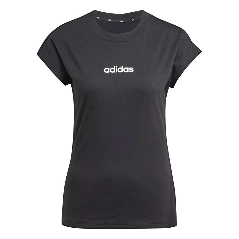 Dámske tričko adidas Essentials Linear Cotton – čierno-biele, veľkosť M