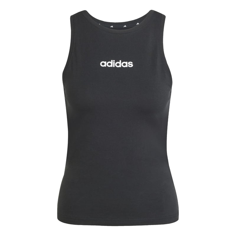 Dámske tielko adidas Essentials Linear Slim Cotton - čierne/biele, veľkosť M