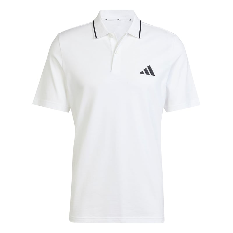 Pánske polotričko adidas Essentials Small Logo Piqué – biele/čierne, veľkosť L
