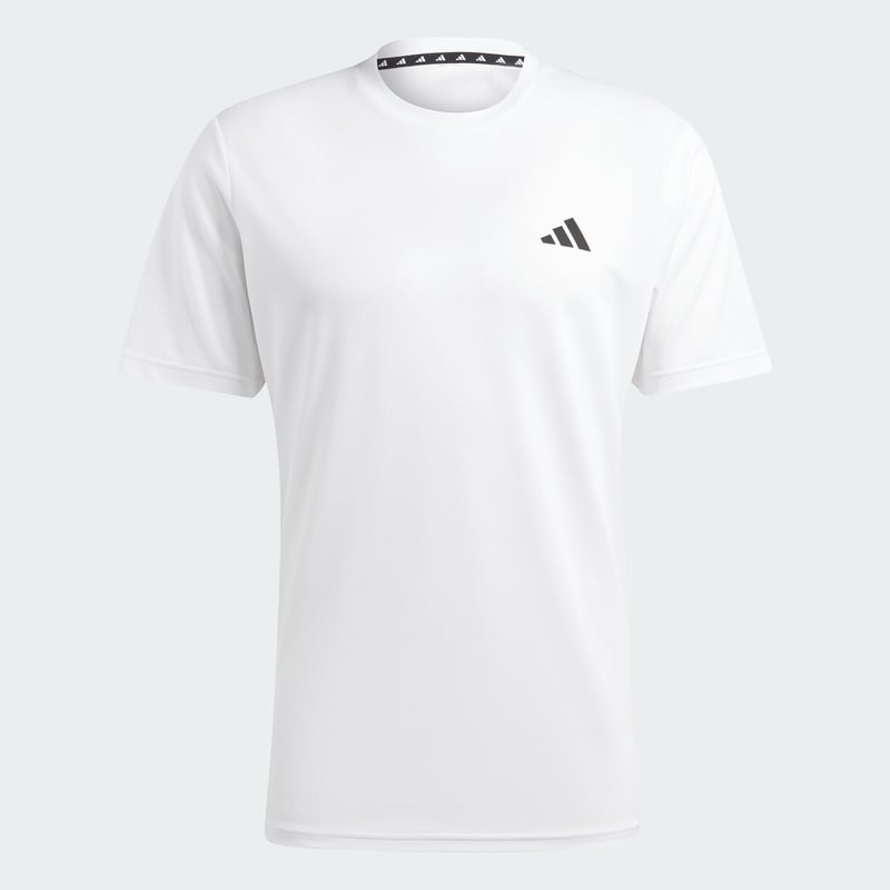 Pánske tréningové tričko adidas Train Essentials – biele/čierne, veľkosť S