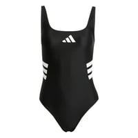 Costum de baie pentru femei adidas 3-Stripes U-Back – Negru/Alb, mărimea 38 1