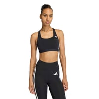 Sutien sport damă adidas Optime Essentials Workout 3-Stripes cu susținere medie - Negru/Alb, Mărimea XS 3