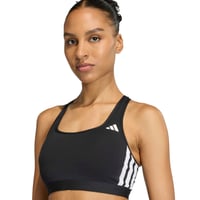 Sutien sport damă adidas Optime Essentials Workout 3-Stripes cu susținere medie - Negru/Alb, Mărimea XS 4