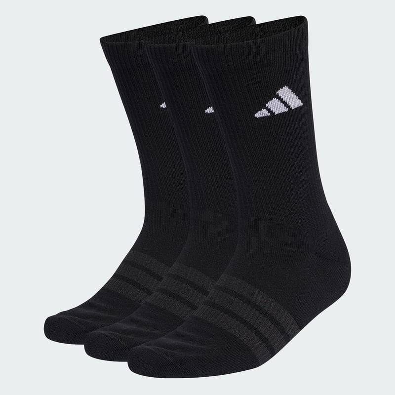 Șosete unisex adidas Cushioned Sportswear Crew, 3 perechi, negru/alb, mărimea 45-48