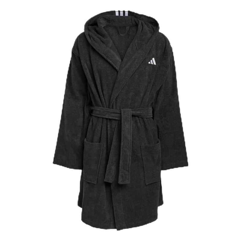 Unisex župan s kapucňou adidas – čierny, veľkosť M