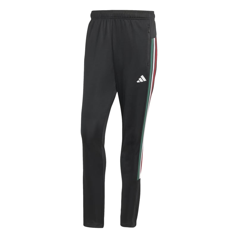 Pantaloni sport bărbătești tricotat adidas Workout Essentials All-Set 3-Stripes - Negru/Verde închis/Alb/Roșu - Mărimea M