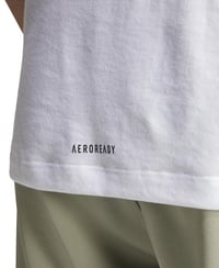 Pánske tričko adidas Workout Logo Tee – biele/čierne, veľkosť M 3