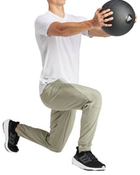 Pánske tričko adidas Workout Logo Tee – biele/čierne, veľkosť M 5