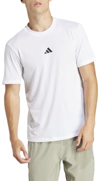 Pánske tričko adidas Workout Logo Tee – biele/čierne, veľkosť M 2